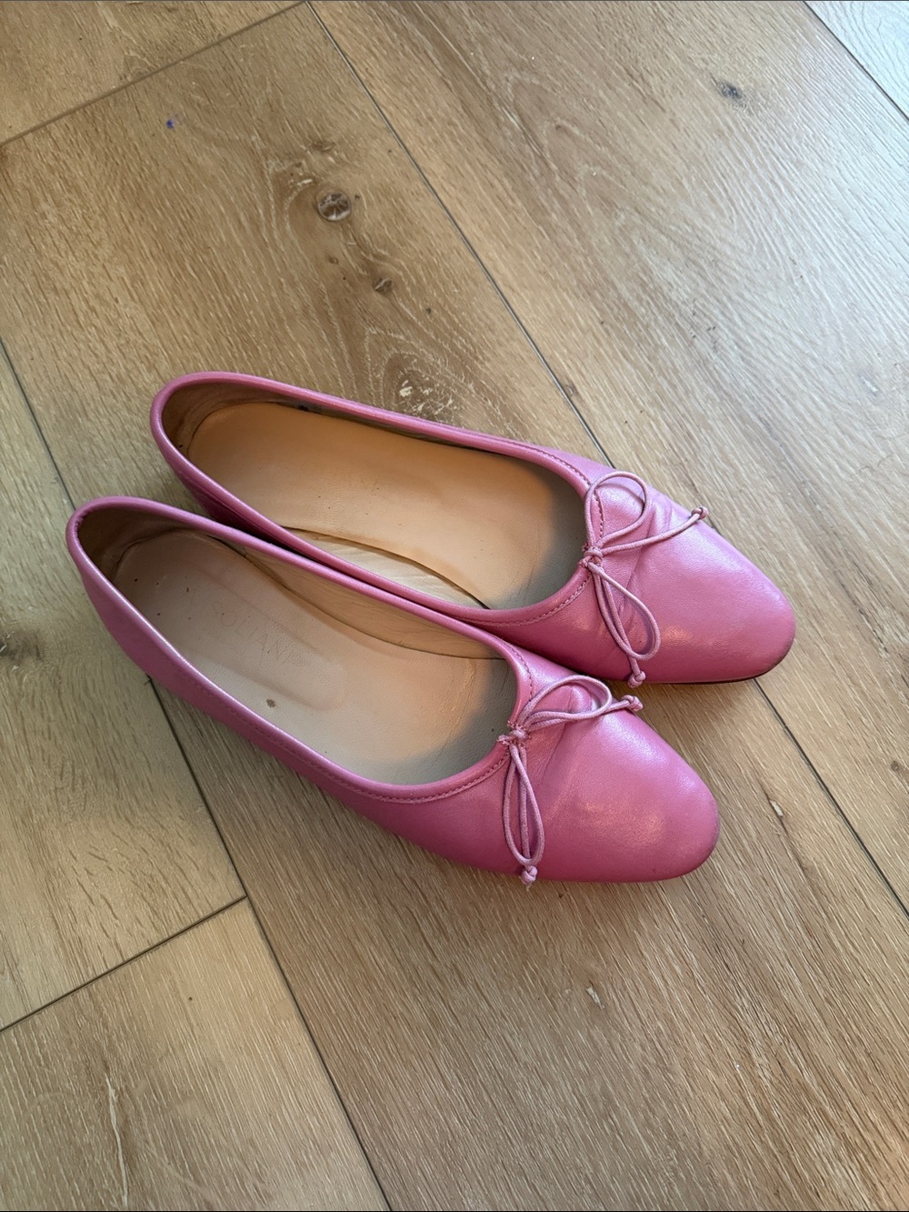 A. Soliani Pink Leather Ballet Flats